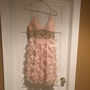 Sue Wong NWT champagne colored cocktail dress